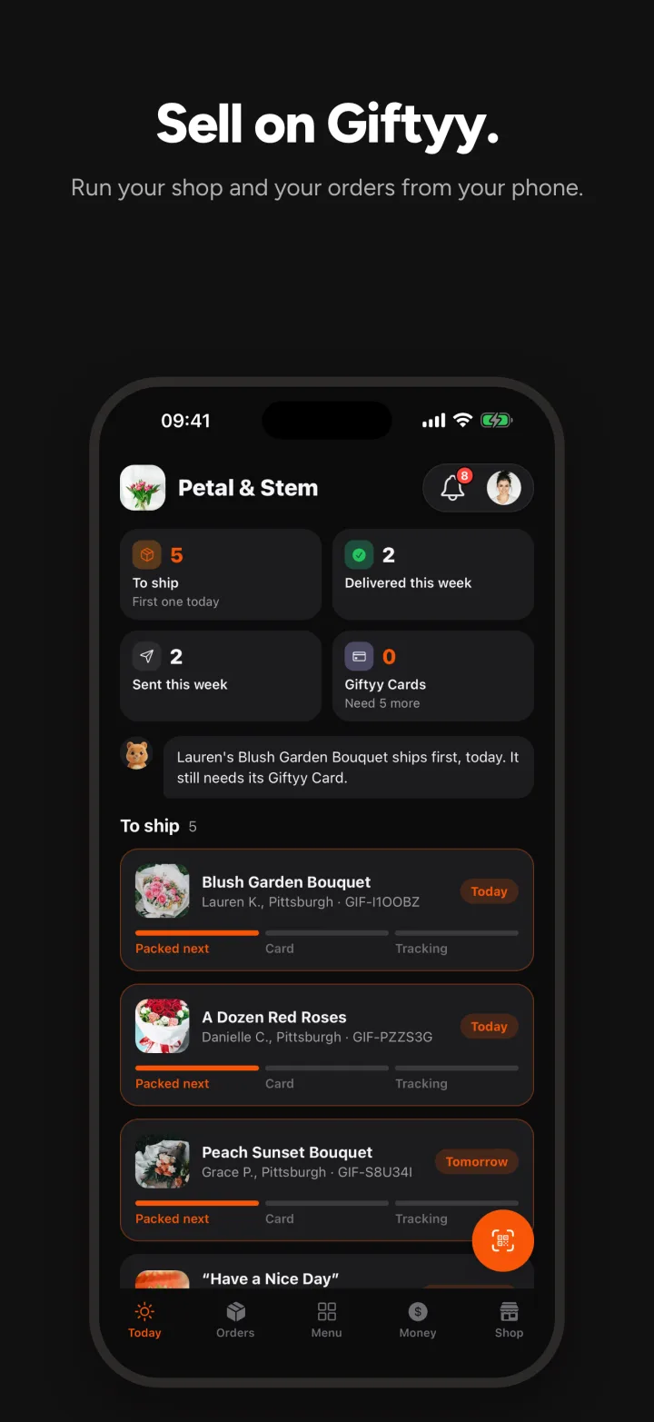 Sell on Giftyy: run your shop and your orders from your phone