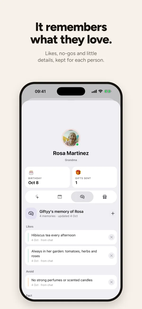 Giftyy app screen
